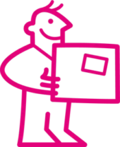 Illustration of a man carrying a storage box