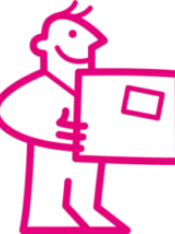 Illustration of a man carrying a storage box